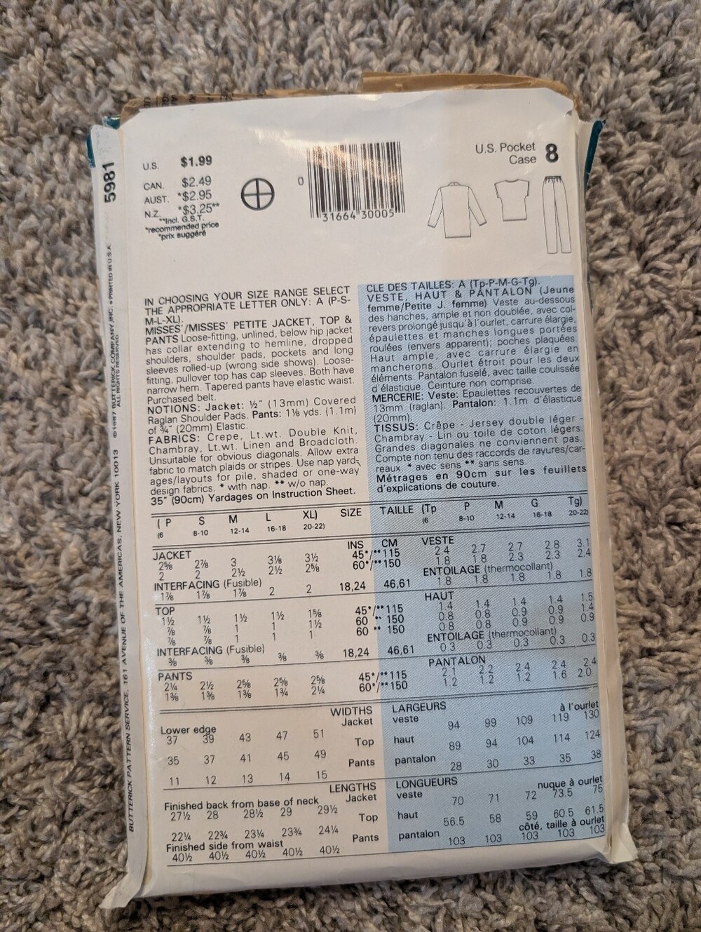 Butterick Pattern - Picture 3 of 3